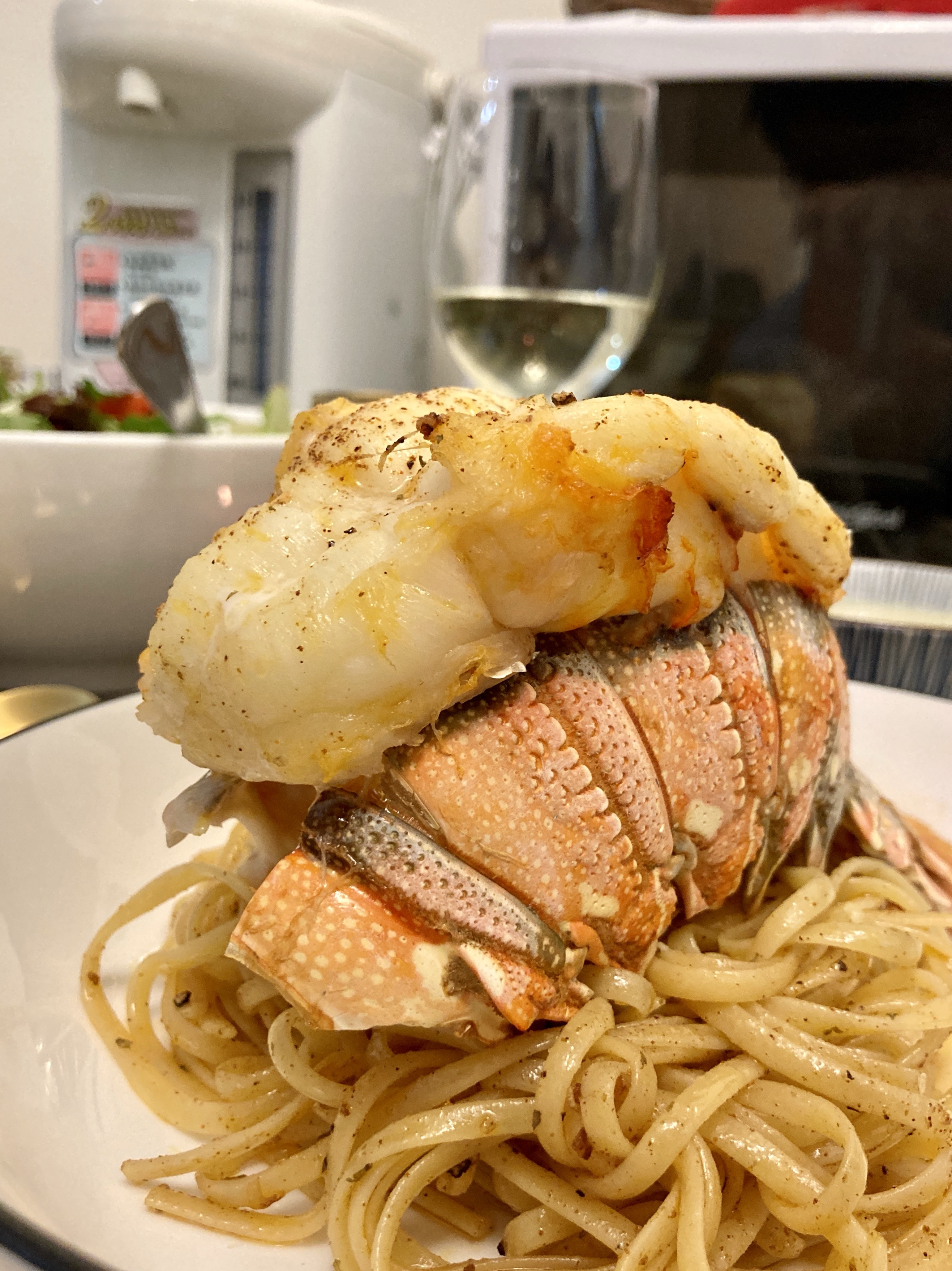 Fancy Lobster Tails and Garlic Butter Pasta